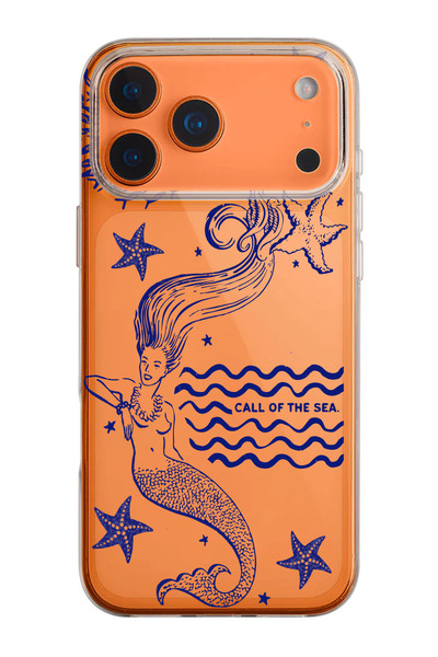 shoptocase iPhone 17 Pro Uyumlu Denizkızı Desenli Şeffaf Silikon Telefon Kılıfı