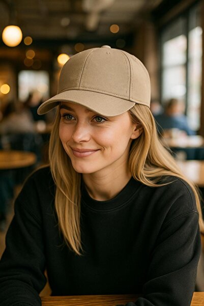 MARBERRY Γυναικείο καπέλο από ύφασμα μπεζ γαμπαρντίνα