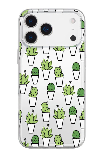 shoptocase حافظة هاتف من السيليكون الشفاف بنمط الصبار المتوافقة مع هاتف iPhon...