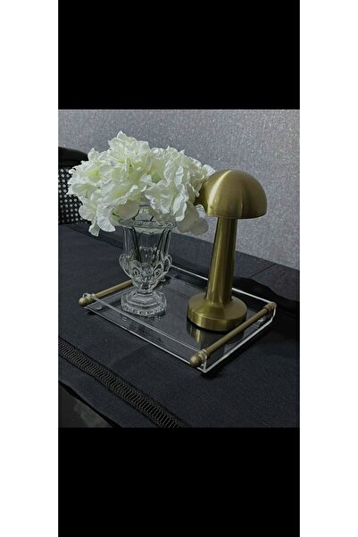 innossa pleksi dekorasyon Mat gold pirinç kaplama boru kulp tek kişilik sunum tepsi