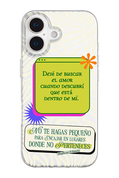 shoptocase iPhone 17 Compatible Amor-Love Patterned Transparent Silicone Phon...