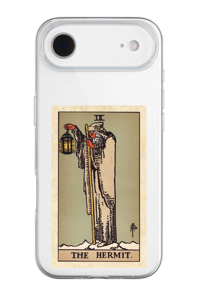 shoptocase iPhone 17 Air Compatible the Hermit Tarot Pattern Transparent Silicone Phone Case