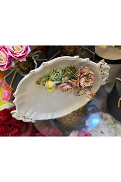 Handmade Esterhomedecor Capodimonte Porcelain Tray 34*36cm