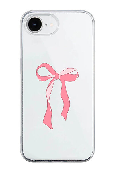 shoptocase iPhone 16E Compatible Ribbon Pattern Transparent Silicone Phone Case