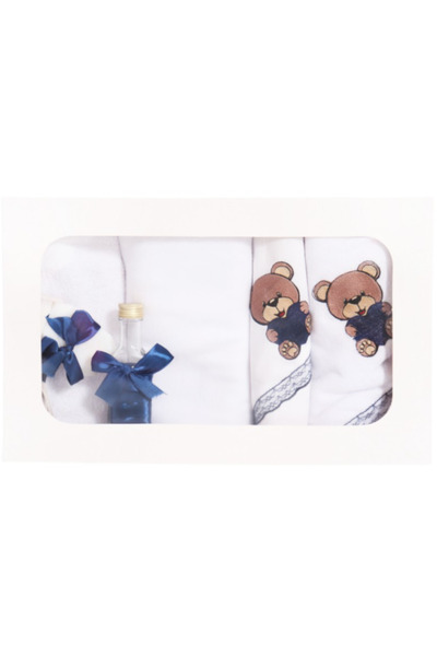 Inovius Κοστούμι βάπτισης, 7 τεμάχια, κεντημένο μοτίβο, Baby Bear Blue - TB124