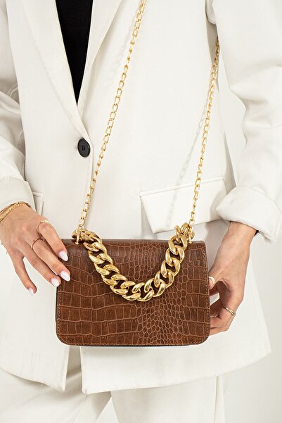 MY VİNTAGE Women's Hand and Shoulder Bag with Buckle on the Front