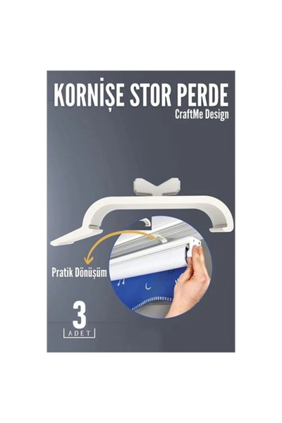 shopwave 3 lü Kornişe Stor Perde Dönüştürücü – Perde Rayınızla Stor Perdeyi B...