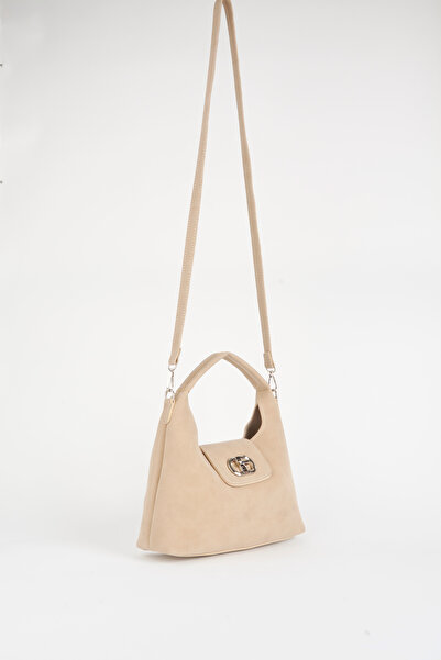 Vivaq Women's Mink Suede Flip Lock Closure Handbag and Shoulder Bag