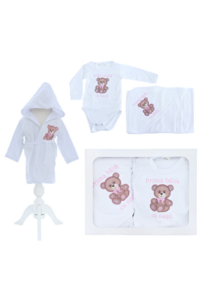 Inovius Trusou Prima Baita, Personalizat cu Mesaj "Prima Baita cu Nasii" Ursulet Roz - TPB27