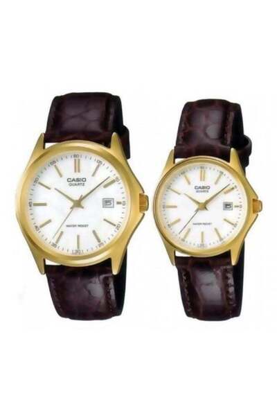 Casio Leather Analog Quartz Watch Set MTP/LTP-1183Q-7A - 39 mm - Brown