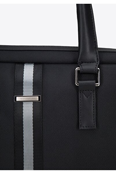 Wittchen Men's 17" Laptop Bag with Strap, Black Polyester