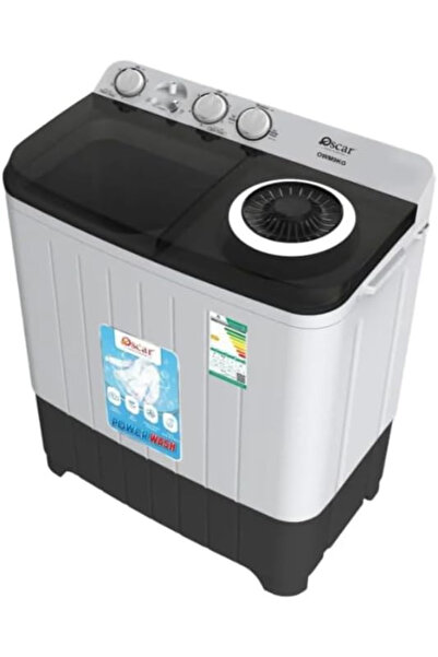 Generic Oscar Semi-Automatic Twin Tub Washing Machine – 9 kg (OWM9KG), White/Black