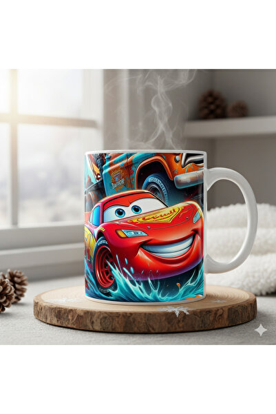 TOMRİSH SHOP Şimşek McQueen Baskılı Kupa – Küçük Yarışçılara Özel!
