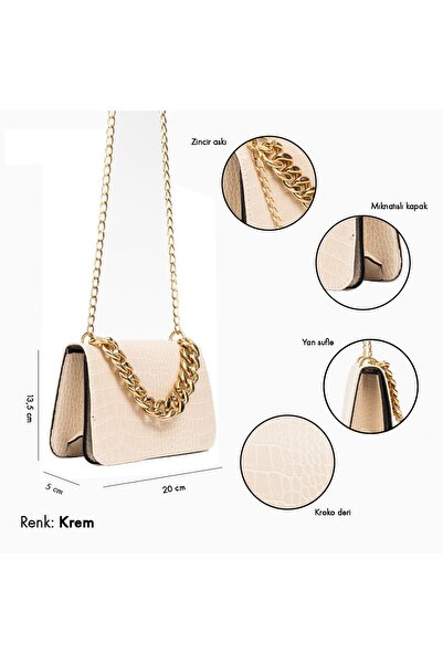 MY VİNTAGE Women's Hand and Shoulder Bag with Buckle on the Front