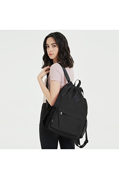 WANDF Drawstring Gym Backpack with Shoe Pocket, Water-Resistant, For Men and Women