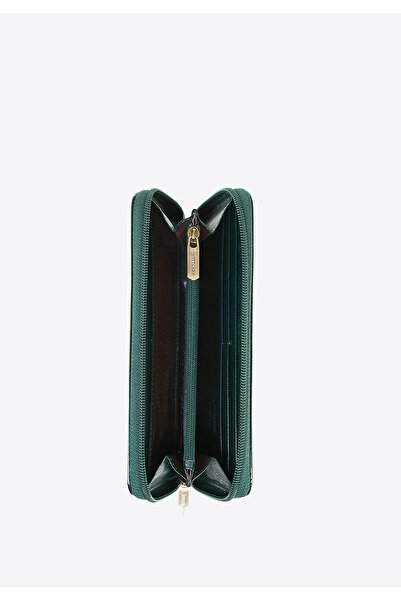 Wittchen Women's patent leather wallet with zipper, dark green, dark green patent leather