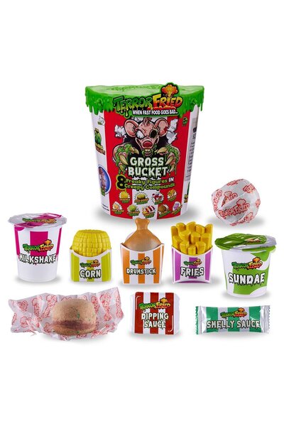 NECO TOYS مجموعة تيرور فرايد 9 قطع مع قائمة طعام ضخمة و8 شخصيات غامضة متنوعة