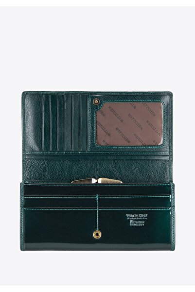 Wittchen Women's Patent Leather Wallet Horizontal Dark Green Dark Green Patent Leather