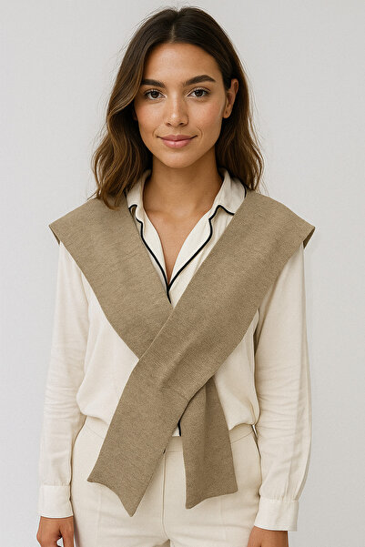 Sebir Moda Single Color Knitwear Acrylic Daily Office Shawl