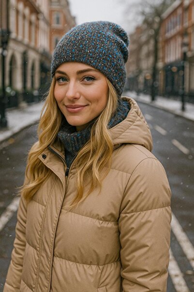 BALIENTE Beretă pentru femei cu broderie cu piatră strălucitoare maro