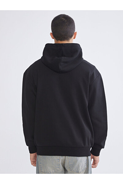 LC Waikiki Ανδρικό χοντρό φούτερ με κουκούλα Ataturk Signature B με τύπωμα