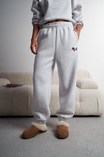 citycenterfashion Women's Waist Leg Elastic Thick Fleece-Lined Bottom Sweatpants Cty-Abr-6948 85% Cotton