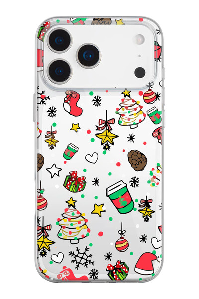 shoptocase iPhone 17 Pro Max Compatible New Year-1 Patterned Transparent Silicone Phone Case