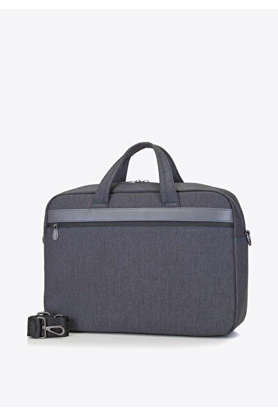 Wittchen Men's 15.6" Laptop Bag with -leather Panel, Graphite, Graphite Polyester