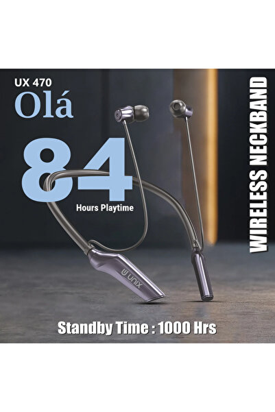 unix International سماعة يونكس UX-470 Ola اللاسلكية بسوار للرقبة - 84 ساعة تش...