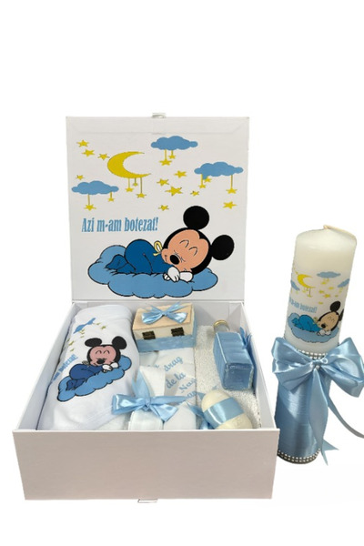 Inovius Set Cutie Trusou cu Lumanare, 9 Piese "Cu drag de la nasi" - Baby Mic...