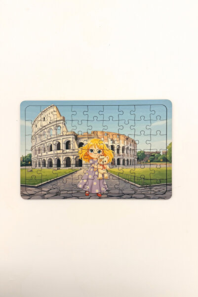 caps office 54 Parça Eğitici Ahşap Puzzle & Yapboz Esma ve Oyuncak Ayısı Pofu...