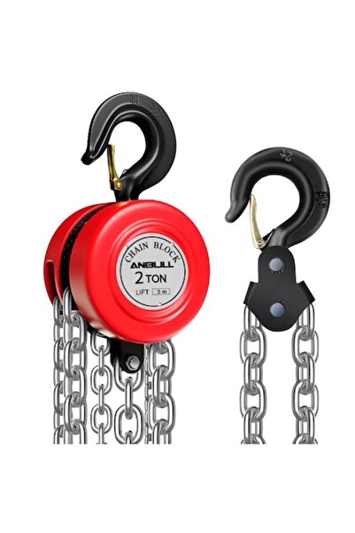 Fargal Chain Hoist - Manual Pulley, 2.5 m, 2 Ton, Durable Construction, Black - CN