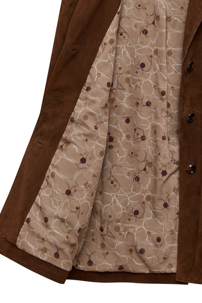 Derimod Emma Women's Brown Suede Leather Coat 25Wge56061B