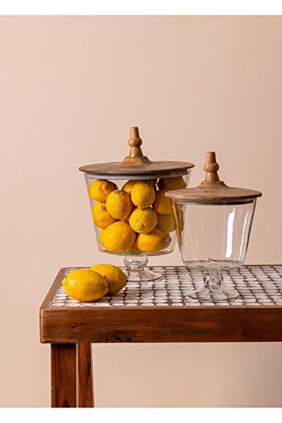 RİVO HOME DECOR Madera Standing Cookie Jar 33X19X19 cm