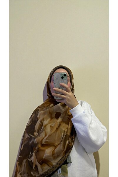 Lavena scarfs Tulip Series Floral Pattern Cotton Digital Soft Shawl - Mustard