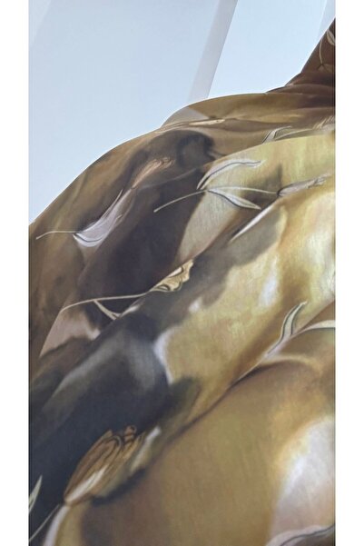 Lavena scarfs Tulip Series Floral Pattern Cotton Digital Soft Shawl - Oil Green