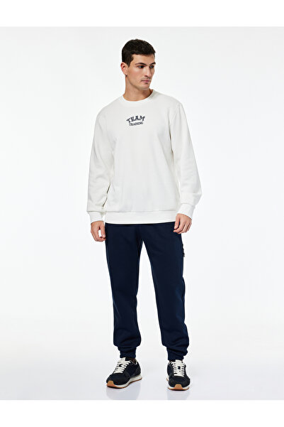 Koton Regular Fit Long Sleeve Embroidered Crew Neck Sweatshirt