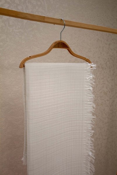 MİLABABY 4 Layer Muslin Baby Blanket 100% Cotton Four Seasons Baby Muslin Cover Swaddle 90X110 cm White
