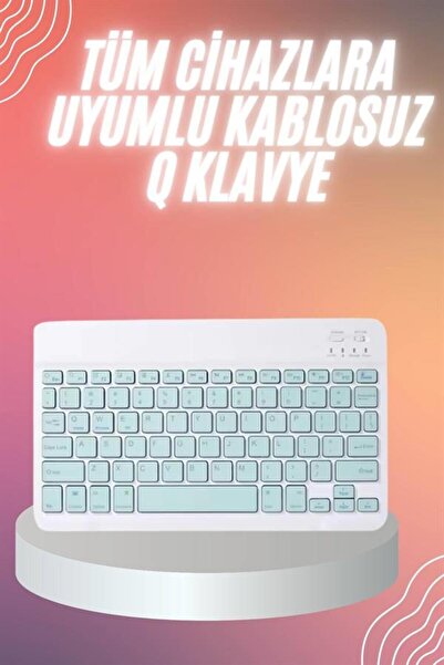 Marsilyan Bluetooh Wıreless Keyboard Siyah Q Klavye İOS Ipad Android Windows ...