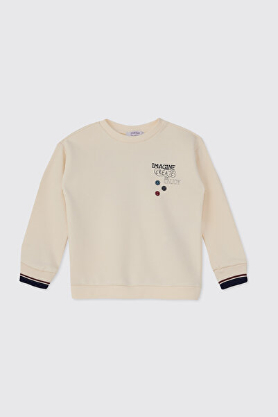 Panço Erkek Bebek Ekru Sweatshirt