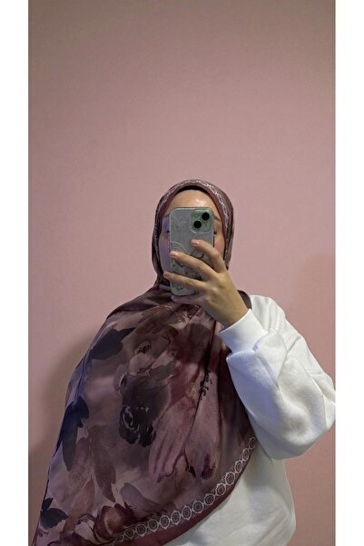 Lavena scarfs شال قطني ناعم رقمي بنمط زهور من سلسلة Fall - Dusty Rose