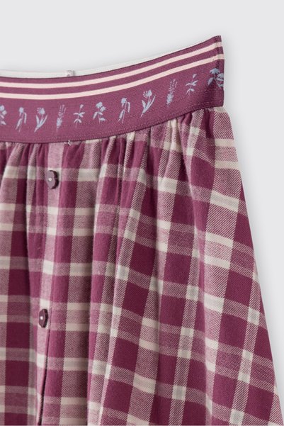 Panço Baby Girl Patterned Plum Skirt