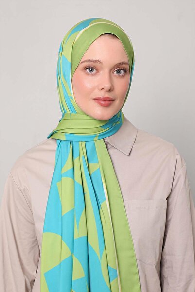 Levidor Pistachio Green Circular Pattern Club Shawl