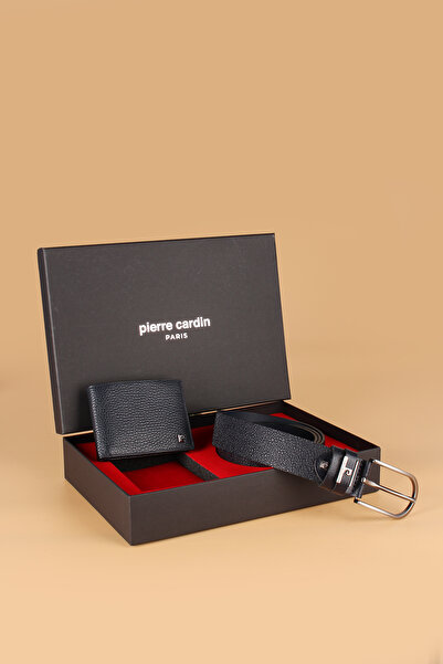 Pierre Cardin -Set 6- % 100 Genuine Leather Special Gift Boxed Groom Belt Wal...