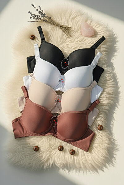 BRAşk Premium Kadın Dolgulu Destekli Balenli Toparlayıcı Sütyen 4'lü Paket