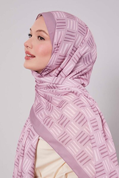 Levidor Lilac Square Line Pattern Club Shawl