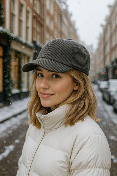 FELLMENS Șapcă pentru femei Grey Cashmere material reiat