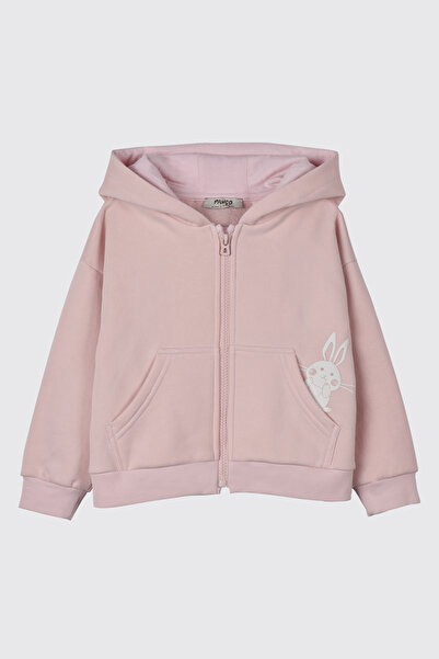 Panço Kız Bebek Kapüşonlu Pembe Sweatshirt