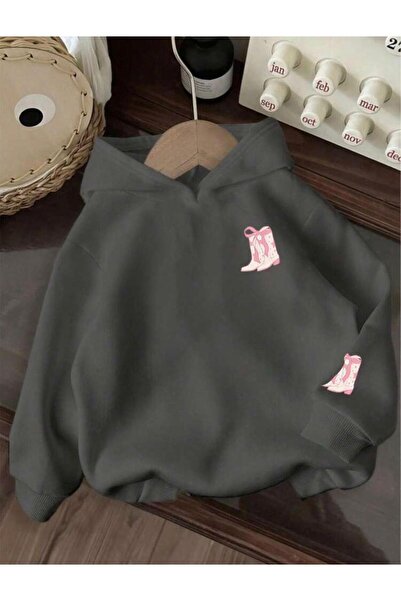 No Plan SWEATSHIRT K cu glugă PENTRU FATA, CIZME ROSII SI PANGONI, IMPRIMAT P...