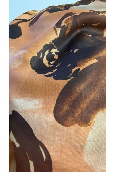 Lavena scarfs Fall Series Floral Pattern Cotton Digital Soft Shawl - Mustard